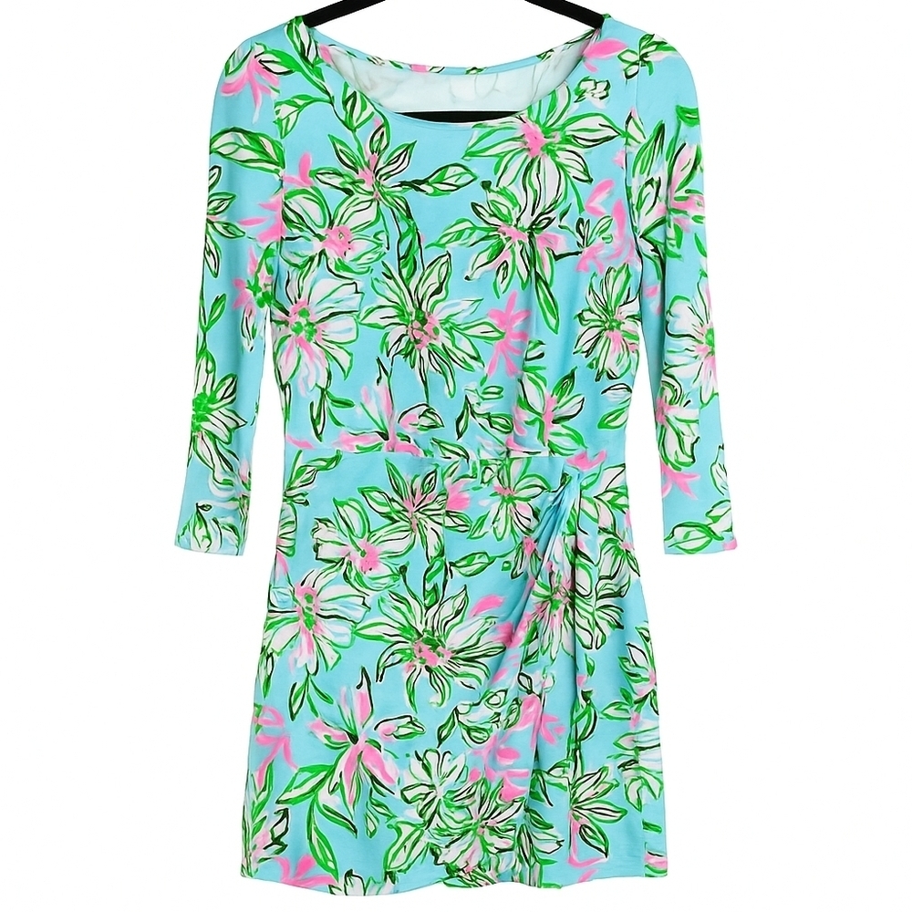 Lilly Pulitzer Preppy Blaise 3/4 Sleeve Romper Mini Dress Multi Sun Of A Bun S